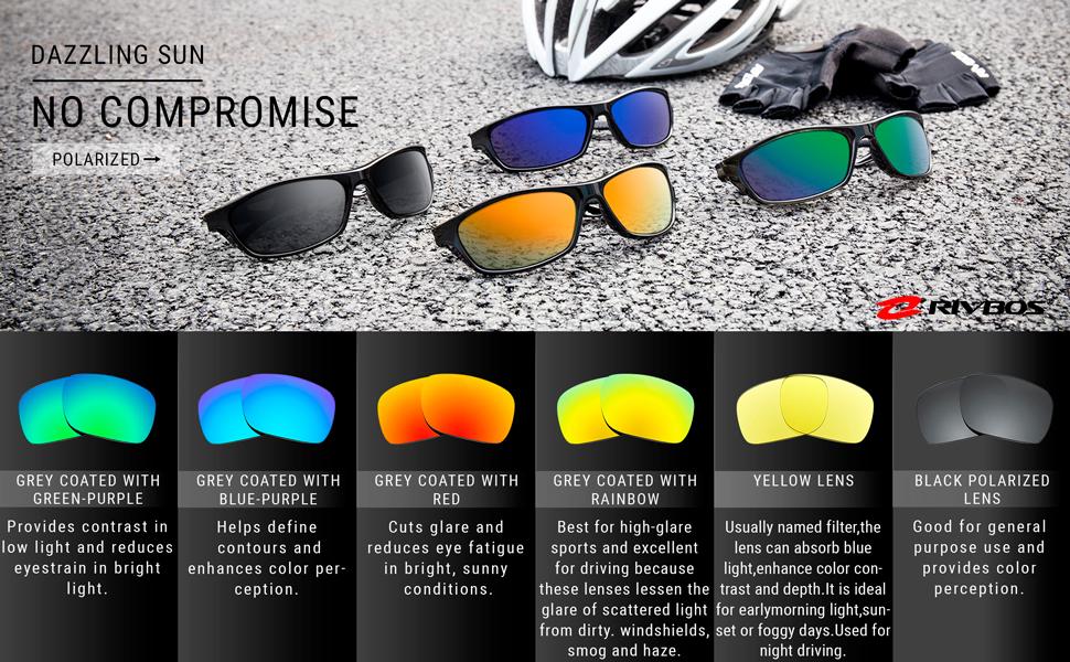 RIVBOS Polarized Sports Sunglasses Driving shades For Men Unbreakable Frame
