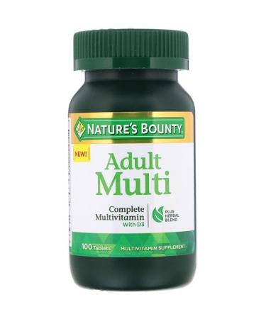 Nature's Bounty Adult Multi Complete Multivitamin with D3 100 Tablets