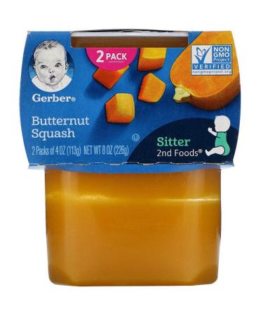 Gerber Butternut Squash 2 Packs 4 oz (113 g) Each