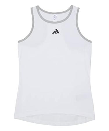 adidas Girls' Big Moisture-Wicking Compression Tank Sports Bra 7-8 White