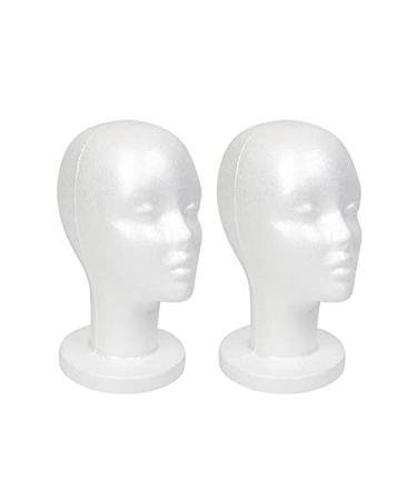 Studio Limited White Foam Mannequin Head Display, Styrofoam Wig Head (2  pack)