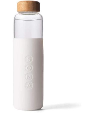 Soma Glass Water Bottle with Silicone Sleeve, BPA-Free, White, 17oz 17oz White