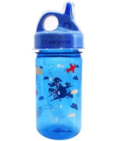 Nalgene Boys Grip-N-Gulp Blue Airplane Clouds Water Bottle Leak Proof Sippy  Cup