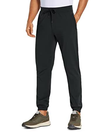 CRZ YOGA Mens 4-Way Stretch Golf Joggers with Pockets 28/30/32 - Work  Sweatpants Track Gym Athletic Workout Hiking Pants 30 inches Large Black