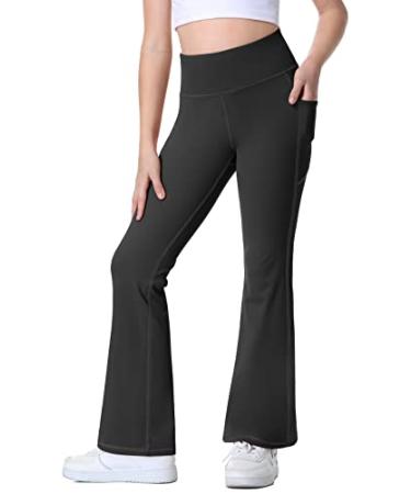 IUGA Bootcut Yoga Pants with Pockets for Women High Waist Black -Small