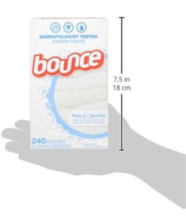 Bounce Free & Gentle Unscented Fabric Softener Dryer Sheets, 240