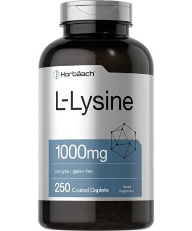 L Lysine | 250 Caplets | Vegetarian | Non-GMO, Gluten Free | by Horbaach