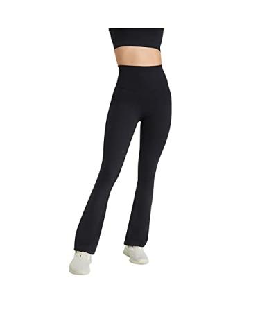 ESCBUKI Flare Yoga Pants for Women High Waist Solid Color Tummy Control  Sweatpants Casual Gym Workout Workout Pants Medium Khaki Pants for Women