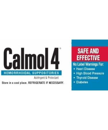  Calmol 4 Hemorrhoidal Suppositories 24 Each (Pack of 12) :  Health & Household