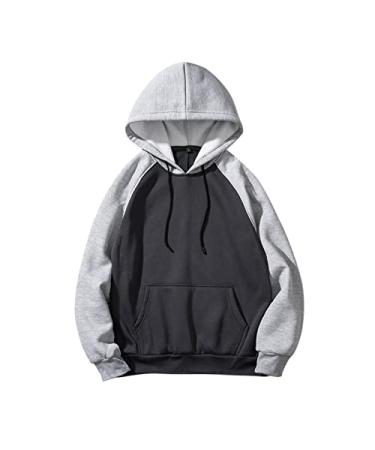 Hoodies for Men,Mens Hoodies Patchwork Pullover Solid Color Block Big and  Tall Sweatshirts Drawstring Tops with Pockets mens hoodies pullover men's  novelty hoodies