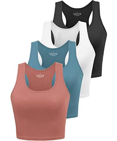 PMUYBHF Womens Workout Crop Tank Top Racerback Yoga Tank Tops  Athletic Shirts Exercise Undershirts Stretch Crop Tank Top : ביגוד, נעליים  ותכשיטים