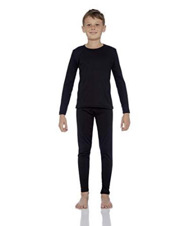 Thermal Underwear for Boys (Thermal Long Johns) Sleeve Shirt & Pants Set, Base  Layer w/Leggings Bottoms Ski/Extreme Cold White Small
