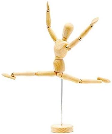 US Art Supply Wood 8 Artist Drawing Manikin Articulated Mannequin with Base and Flexible Body - Perfect for Drawing The Human Figure (8 Male)