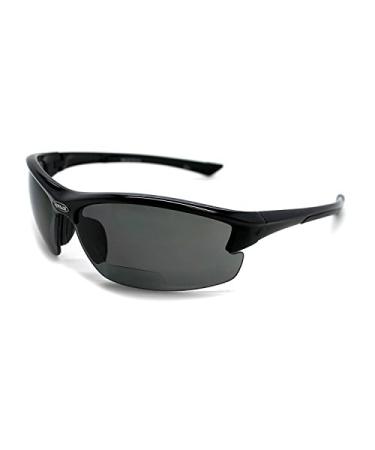 RENEGADE Patented Bifocal Polarized Reader Half Rim Men's Fishing Sunglasses  100% UV Protection with Microfiber
