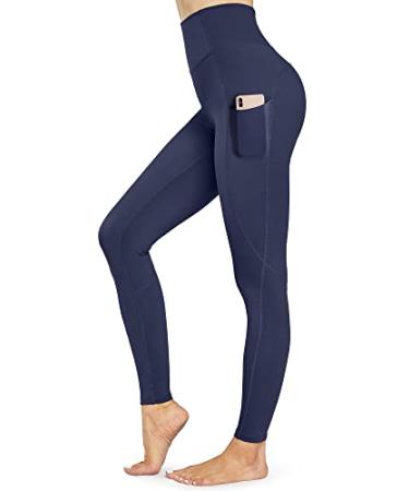 STYLEWORD Womens Yoga Pants with Pockets High Waist Workout Leggings  Running Pants (Sapphire capris-097H 20inch,S)