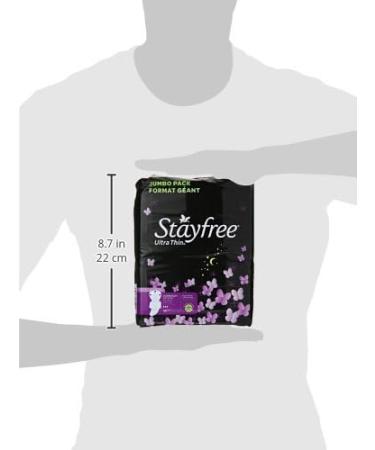 Stayfree Ultra Thin Overnight Pads with Wings For Women Reliable Protection  and Absorbency of Feminine Moisture Leaks and Periods 40 count 40 Count  (Pack of 1)