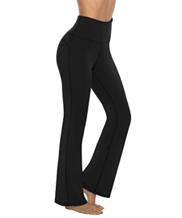 AFITNE Women's Bootcut Yoga Pants with Pockets, High Waist Workout Bootleg  Yoga Pants Tummy Control 4 Way Stretch Pants
