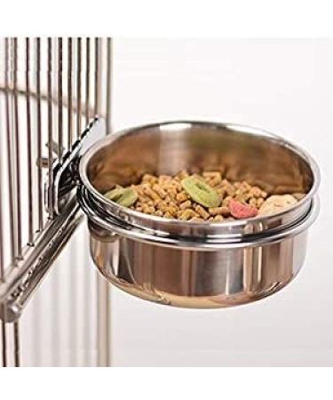 Old Tjikko Pet Feeder Water,10oz 20oz 30oz Bird Hamster Small Animal Cup  with Holder,Stainless Steel Cage Coop Hook Cup for Small Animal Cage Bowl  1pc-20oz Stainless Steel Bowl