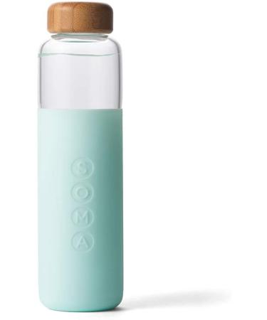 Soma Glass Water Bottle with Silicone Sleeve, BPA-Free, Mint, 17oz 17oz Mint