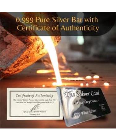  1 Troy oz Pure Silver Bars, Silver oz .999 Pure bar, Precision  Minted one Once Silver bar, Mirror Finish Silver Bullion Brilliant  Rectangular Coins with Certificates of Authenticity by Pyromet 