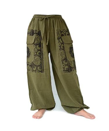 Siamrose Casual Yoga Harem Pants Men Women Lounge Pants 2 Pockets  Adjustable Length Red