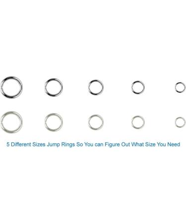 Anezus Jump Rings for Jewelry Making Supplies with Jump Ring Pliers  (1200Pcs Dull Silver and Bright Silver)