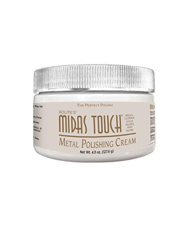 Rolite - MTMPC45z Midas Touch Metal Polishing Cream - Cleaner and Polishing Rouge for Sterling Silver, Gold, Brass, Chrome, Copper, and Other Metals, Non-Toxic Formula, 4.5 Ounces, 1 Pack 4.5oz 1 Pack