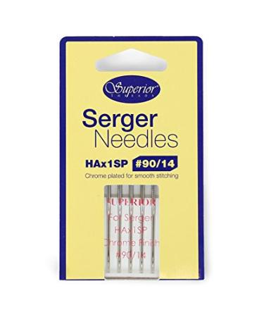 Superior Threads - Standard Serger Needles for Home Sewing Machines and Thicker Threads - HAx1SP 90/14-5 Per Pack