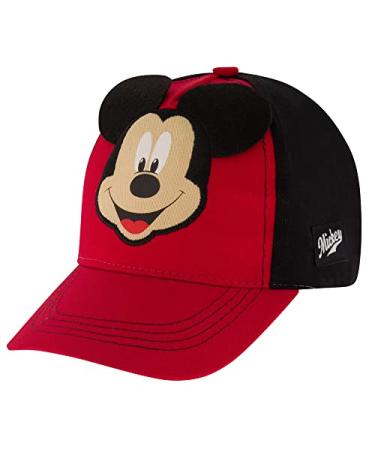 Disney Boys' Mickey Mouse Baseball Cap - 3D Ears Curved Brim Strap Back Hat  (4-7) Mickey Mouse Ears Blue 4-7 Years