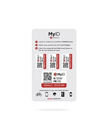Endevr MyID Medical ID Sticker Kit, Store All of Your Medical Information for Emergencies, 4 Stickers