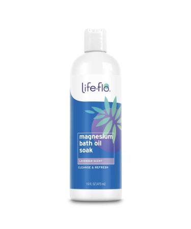 Life-flo Magnesium Bath Oil Soak | Potent Magnesium Chloride Soothes & Relaxes Muscles & Joints | 16oz (Lavender) Lavender 16 Fl Oz (Pack of 1)