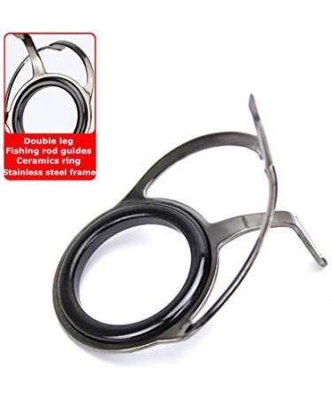 10Pcs Fishing Rod Tip Guides Repair Kit Black Ceramic eye Ring