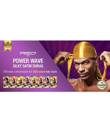 Red by Kiss Bow Wow X Power Wave Checker Silky Durag for Men Waves Silky  Doo Rag (Yellow)