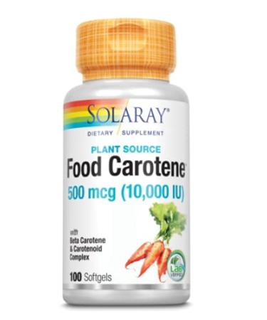 Solaray Food Carotene Capsules, 10000IU, 100 Count