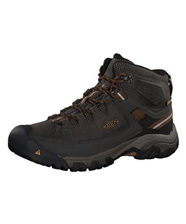 KEEN Men's Targhee 3 Mid Height Waterproof Hiking Boots 10.5 Black Olive/Golden Brown