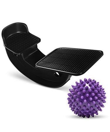 ProHeal Foot Rocker Calf Stretcher with Spiked Ball Massager - for Plantar Fasciitis, Achilles Tendonitis - Calf, Foot, Heel, and Ankle Stretcher - Lower Leg Pain Relief - Black with Blue Ball Black With Purple Ball