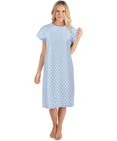 Abiha Comfort and Functionality Combined: Labor and Delivery Gown Nursing  Nightgown Maternity Nightgowns for Hospital Short Breastfeeding Nightgown  L-XL Blue