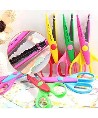 UCEC Craft Scissors Decorative Edge, 6 Pack Extended Crafting Scissors,  Pattern Scissors with Different Designs on Blades, Fun Scissors for Kids