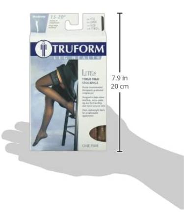 Truform Sheer Compression Stockings 15-20 mmHg Womens Thigh High Length 20  Denier Nude Large Large (1 Pair) Nude