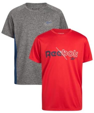 Reebok Boys' Active Joggers - 2 Pack Fleece Athletic Sweatpants (Size:  8-20) Ribbon Red 14-16