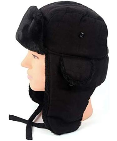 Women's Fur Trapper Hat with Sheepskin Earflap Bomber Hat Men's
