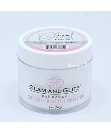 Glam And Glits Acrylic Powder Color Blend Collection BL3001 Milky White 2 oz