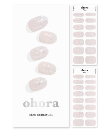 ohora Semi Cured Gel Nail Strips (N Dress Up) - Works with Any Nail Lamps  Salon-Quality  Long Lasting  Easy to Apply & Remove - Includes 2 Prep Pads  Nail File & Wooden Stick