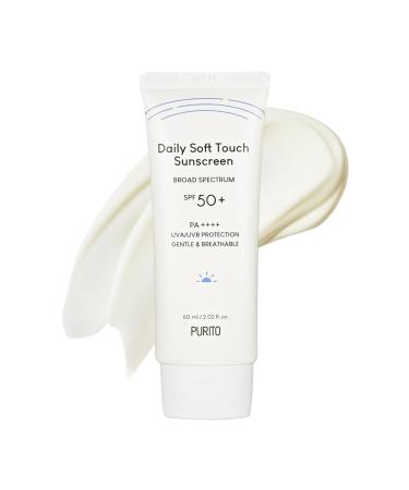 PURITO Daily Soft Touch Sunscreen 60ml / 2.02 fl. oz. SPF 50+ PA ++++ safe ingredients broad-spectrum calm soothing Vegan cruelty-free