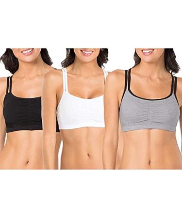 3-Pack Fruit of the Loom Women's Spaghetti Strap Cotton Sports Bras