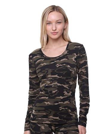 Women Thermal Underwear Top by Outland Base Layer Soft Lightweight Warm  Fleece Large Camouflage