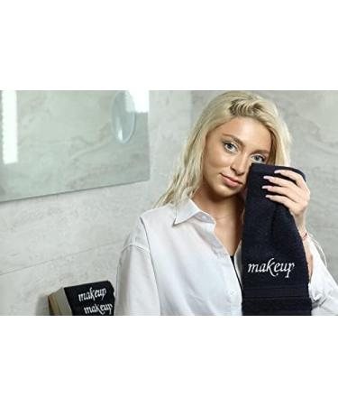 Luxurious Turkish Black Cotton Washcloths for Makeup Removal