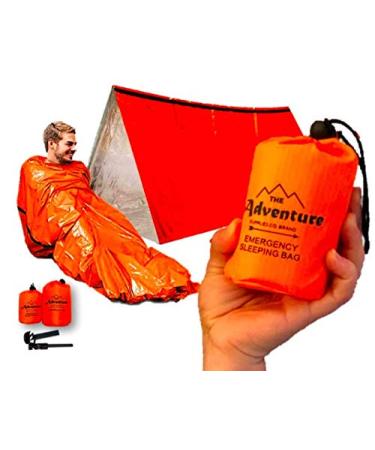 Emergency Sleeping Bag & Tent Shelter, Combo Prepper kit Survival