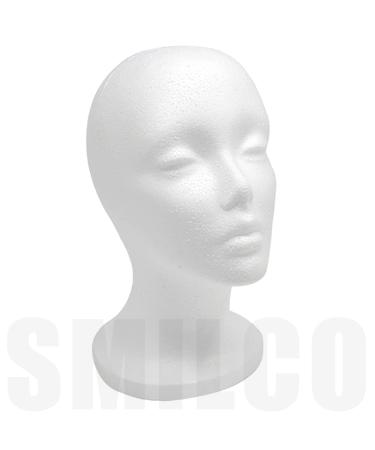 20 3 pack Styrofoam Mannequin Head, Long Neck, White Foam Wig Head Display  Wig Stand and Holder for Style, Cosmetology Hats and Hairpieces, Mask 