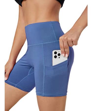 Auu High Waist Yoga Shorts for Women Tummy Control Workout Sport Pants Gym  Running Leggings with
